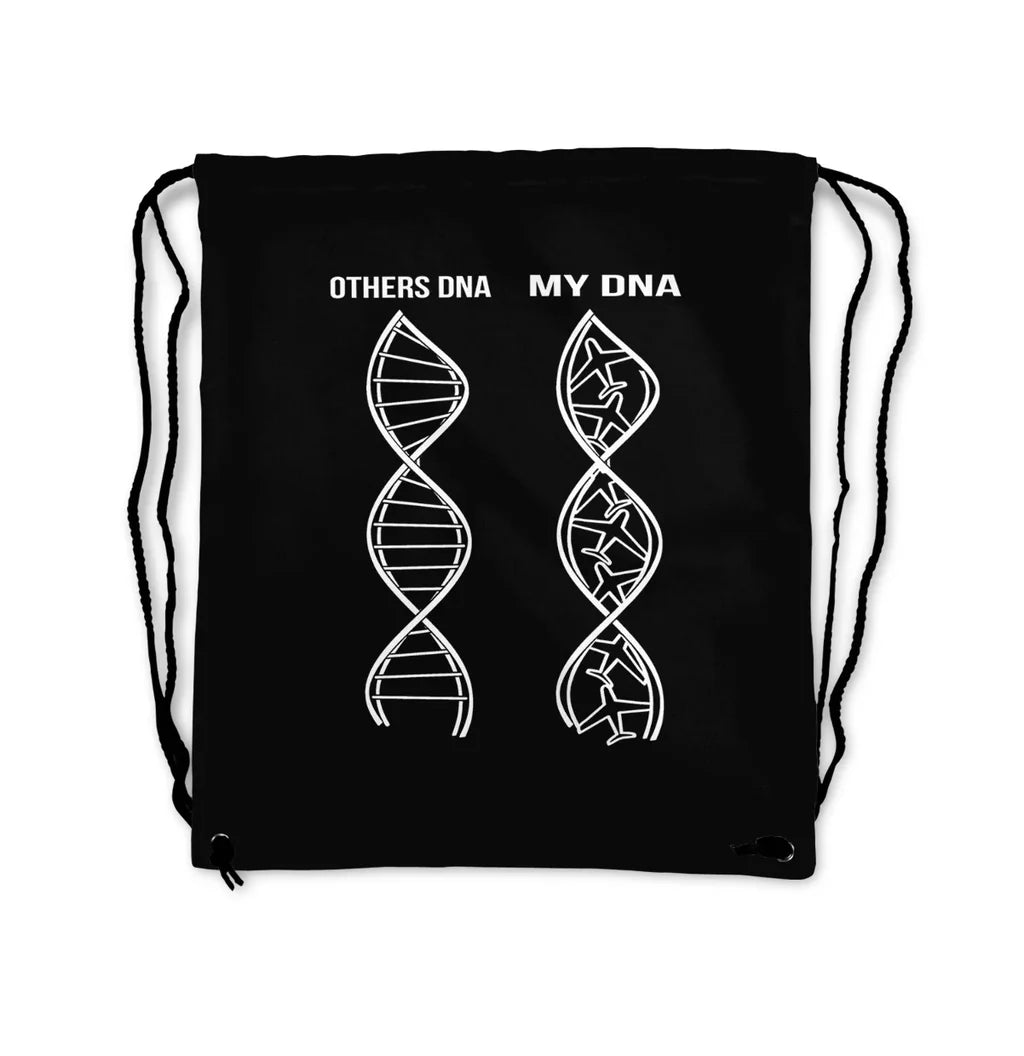 Aviation DNA aviation drawstring bag in lightweight polyester.