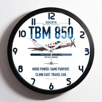 Thumbnail for Socata TBM 850 design on white framed wall clock