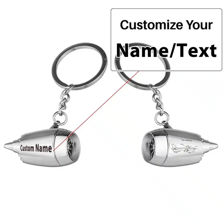 Customisable How Planes Fly Jet Engine Key Chain