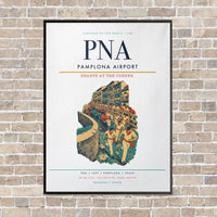 Thumbnail for Pamplona Airport PNA vertical canvas print - framed - white background