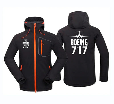 Boeing 717 & Plane aviation design printed on warm polar fleece polar fleece jacket.