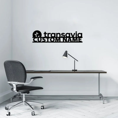 Transavia France Airlines aviation design on durable metal with painted finish metal wall sign.