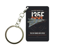 Thumbnail for Saab J 35F Draken design on black designed key chain, double-side print