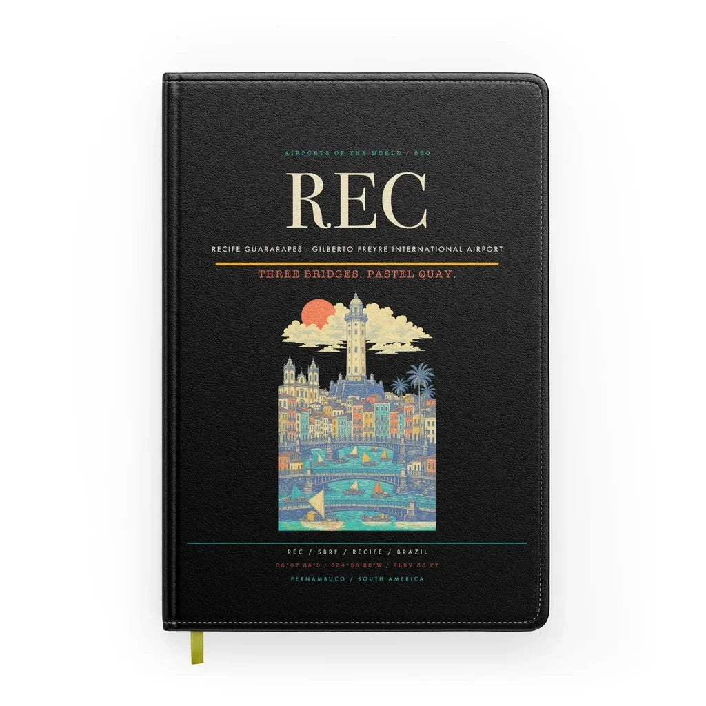 Recife Guararapes (REC) design on black notebook
