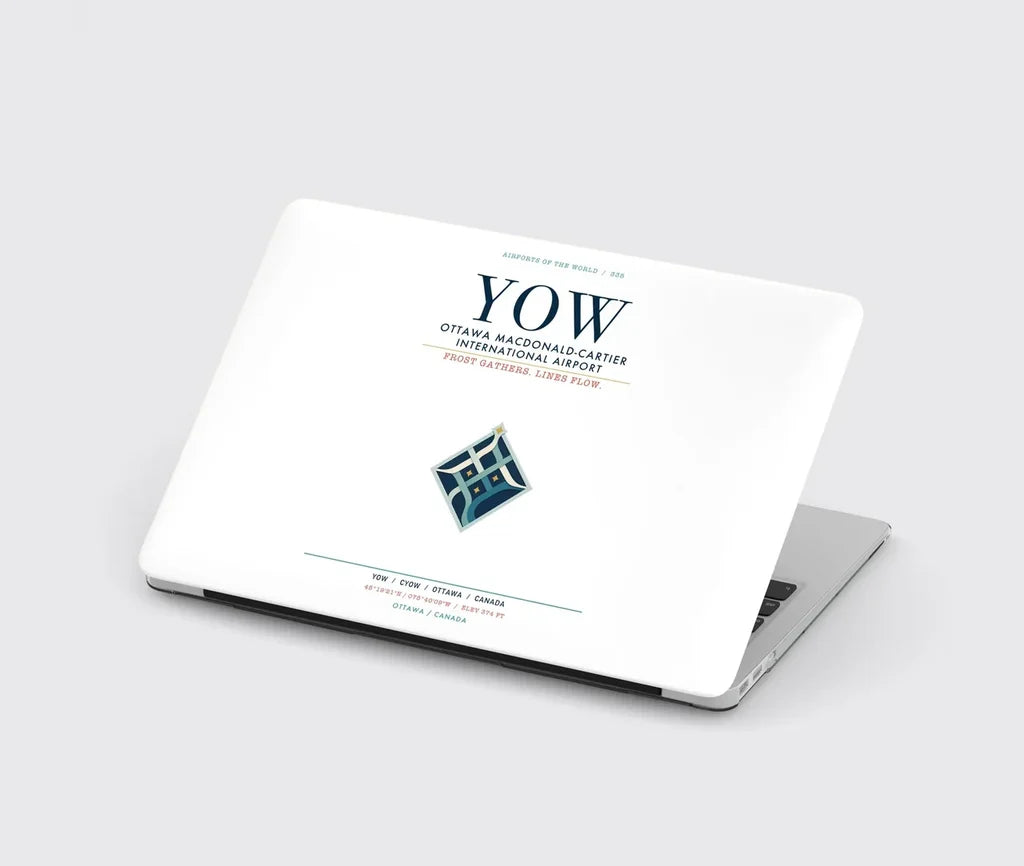 Ottawa Macdonald-Cartier International Airport (YOW) design on white MacBook case