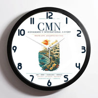 Thumbnail for Casablanca Mohammed V International Airport (CMN) design on white framed wall clock