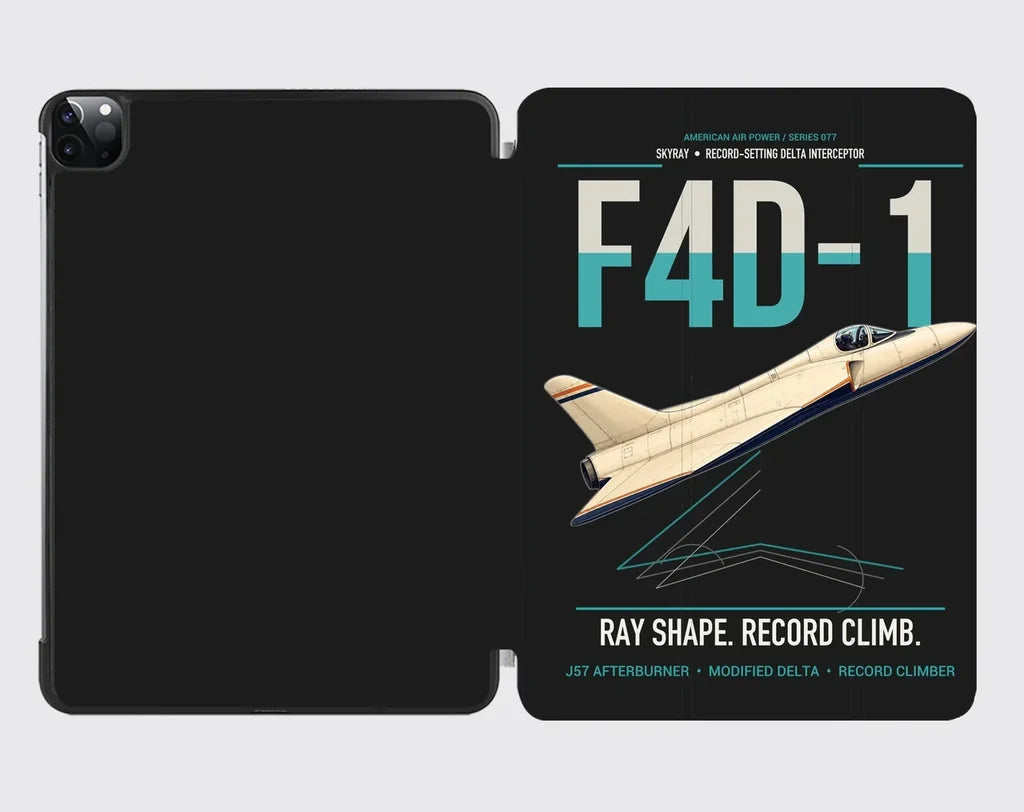 F4D-1 Skyray design on black ipad tablet case