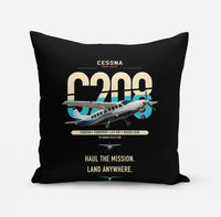Thumbnail for Cessna 208 Caravan design on black pillow