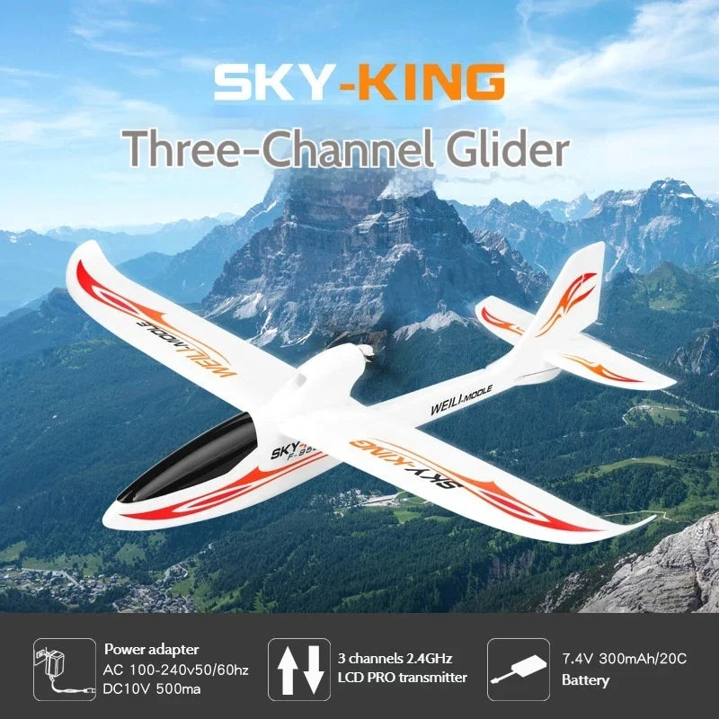 Side view of F959s Three-Channel Push-Back High-Speed Glider Six-Axis Gyroscope Remote Control Aircraft Plane Rc Model Toy av.