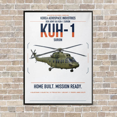 Korea Aerospace Industries KUH-1 Surion vertical canvas print - framed - white background