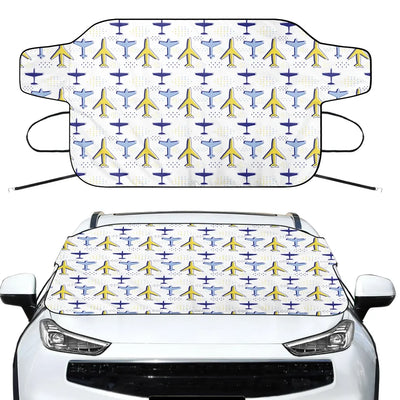 Very Colourful Airplanes Car aviation design on car windshield cover.