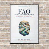 Thumbnail for Gago Coutinho Airport Faro FAO vertical canvas print - framed - white background