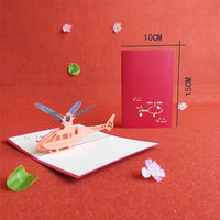 Thumbnail for Helicopter Red Paper Cuttings 3D greeting card aviation pilot essential in premium aviation-grade build.