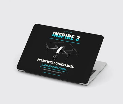 DJI Inspire 3 design on black MacBook case