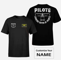 Thumbnail for Pilots Looking Down at People Since 1903 aviation design printed on soft cotton double-side print T-shirt.