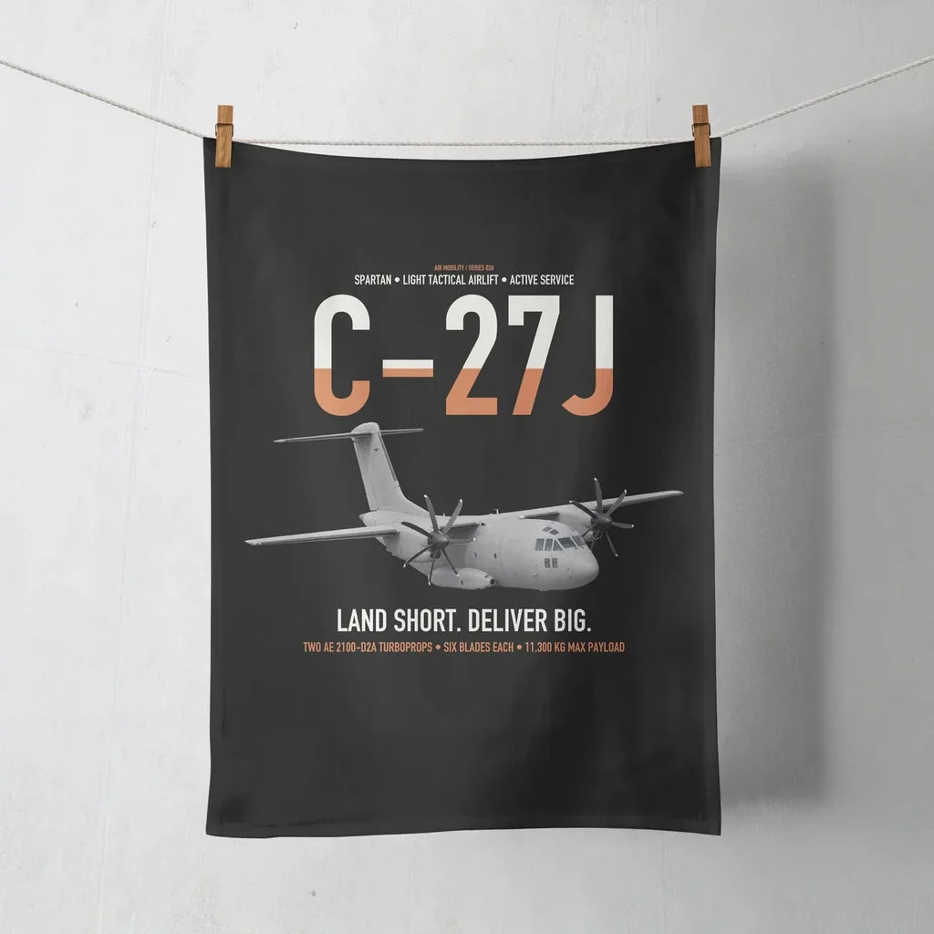 C-27J Spartan design on black towel