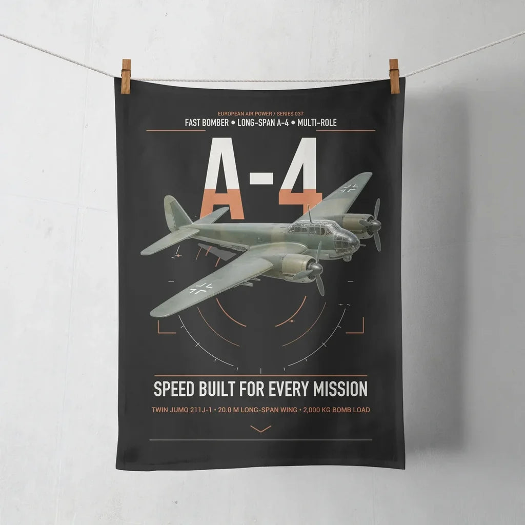 Junkers Ju 88A-4 design on black towel