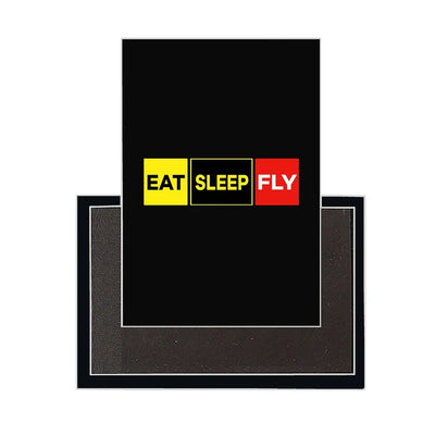Eat Sleep Fly (Colourful) aviation design magnet in strong neodymium core.
