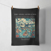 Thumbnail for VINTAGE G4189 - The Atoll Supply Day - Designed Towels design on black