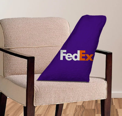 FedEx Airlines aviation design on soft polyester filling aircraft tail pillow.