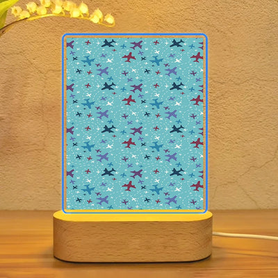 Love of Travel with aviation design on premium acrylic with LED night lamp.