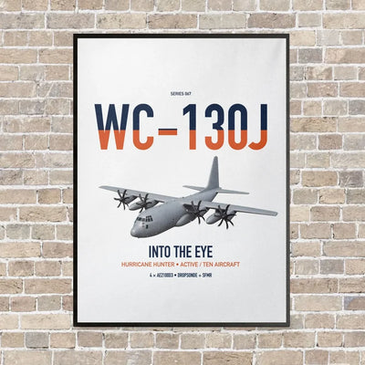 WC-130J Hurricane Hunter vertical canvas print - framed - white background