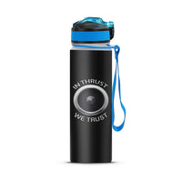 Thumbnail for In Thrust We Trust Sports aviation design on sport kettle, insulated bottle with sport spout.