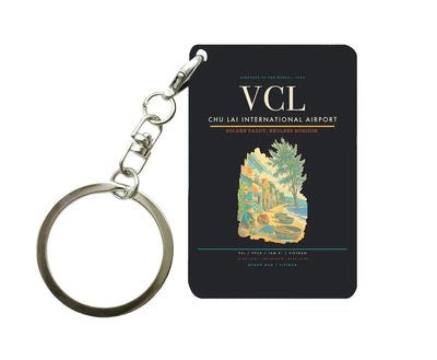 Chu Lai International Airport (VCL) design on black key chain