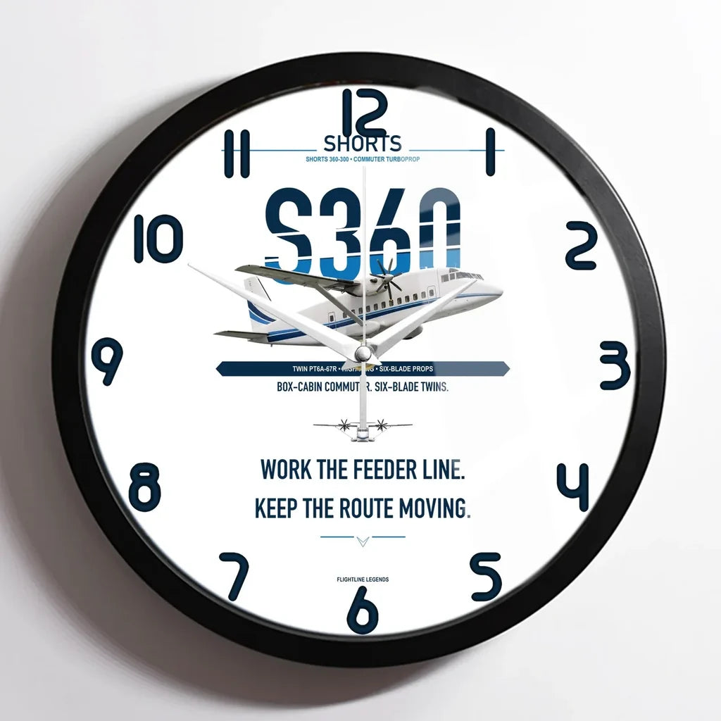 Shorts 360-300 design on white framed wall clock