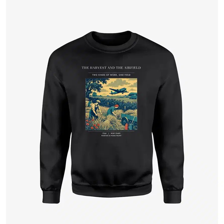 VINTAGE G4510 - The Harvest And The Airfield - Designed Sweatshirts design on black