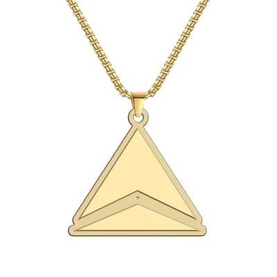Delta Airlines (Delta Air Lines) aviation-themed hollow necklace, polished metal.