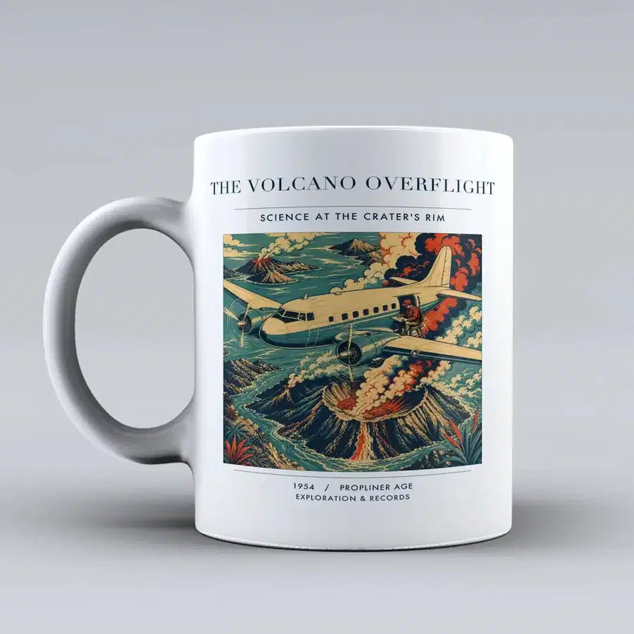VINTAGE G4206 - The Volcano Overflight - Ceramic Mug design on white