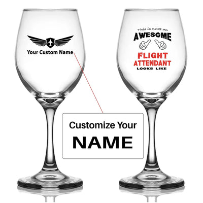Customisable Flight Attendant Wine Glass