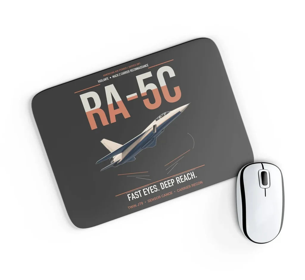RA-5C Vigilante design on black rectangle mouse pad