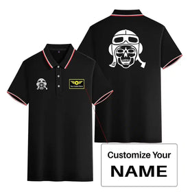Double-Side Printing — Skeleton Pilot Stylish Polo T-Shirts