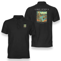 Thumbnail for LAKE GENEVA - Poster - Double-Side Polo - Black
