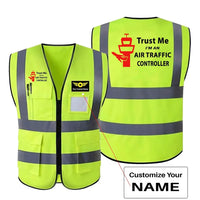 Thumbnail for Trust Me I'm an Air Traffic Controller aviation design printed on high-visibility reflective fabric reflective vest.