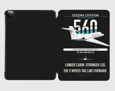 Cessna Citation 560 - Citation V design on black ipad tablet case