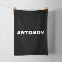 Thumbnail for Antonov & Text aviation design on soft absorbent cotton towel.