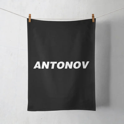Antonov & Text aviation design on soft absorbent cotton towel.