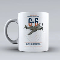 Thumbnail for Messerschmitt Bf 109G-6 design on white ceramic mug, double-side print