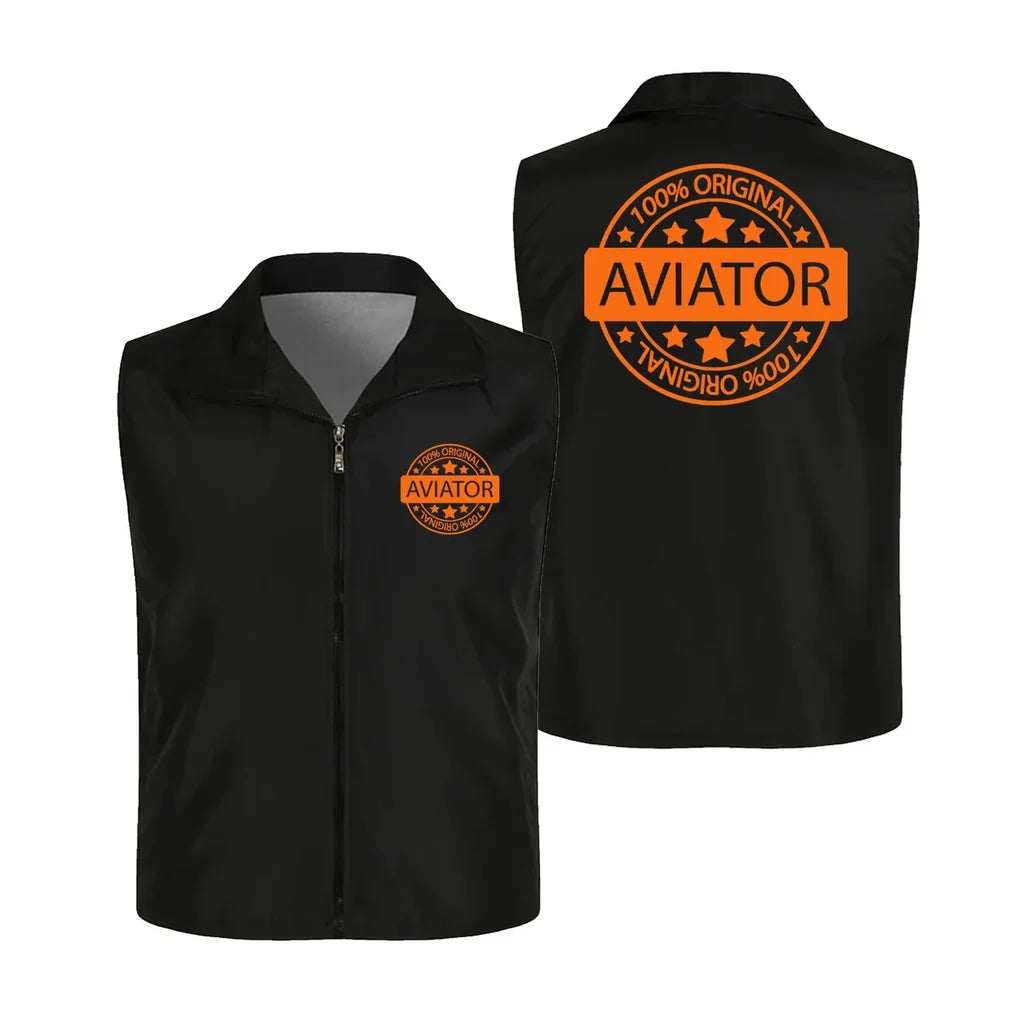 100 Original Aviator Thin Style aviation design printed on lightweight shell with sleeveless design thin vest.