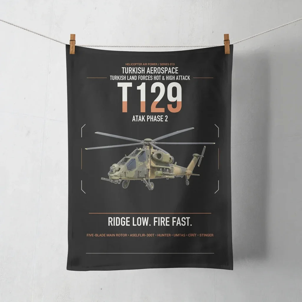 Turkish Aerospace T129 ATAK Phase 2 design on black towel