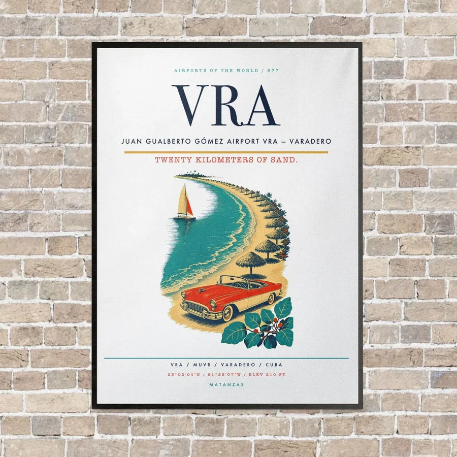 Juan Gualberto Gómez Airport VRA — Varadero vertical canvas print - framed - white background