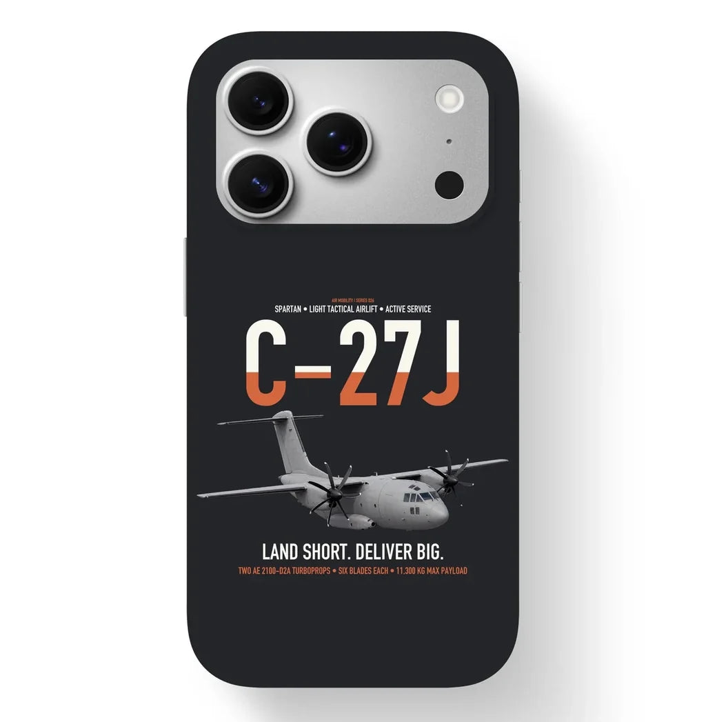 C-27J Spartan design on black magsafe iphone case, for iPhone 17 Pro