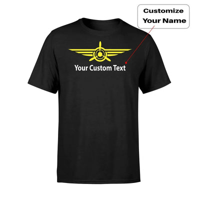 Custom Name (3) & Badge aviation t-shirt