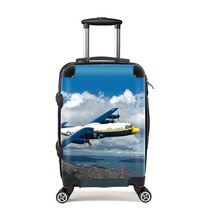 Blue Angels & Bridge Cabin Size aviation design luggage, durable shell construction.