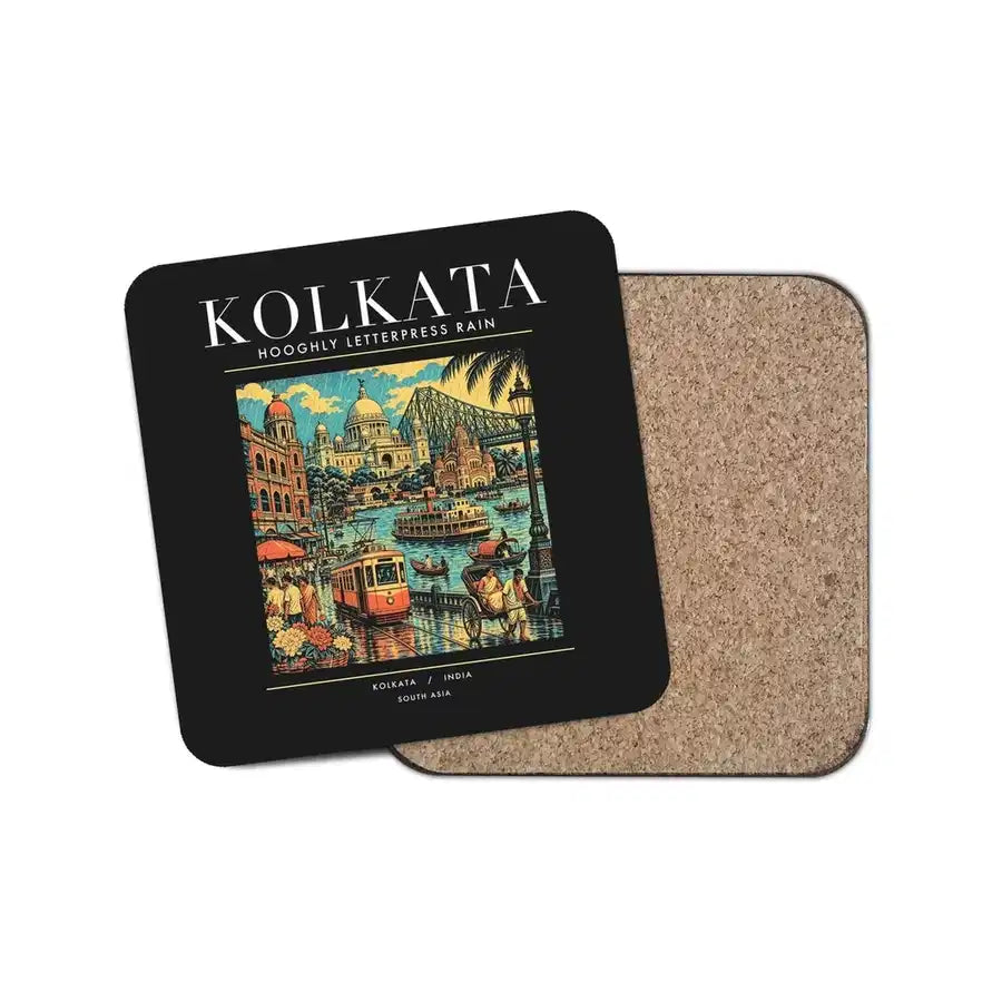 KOLKATA - Poster - Coaster - Black