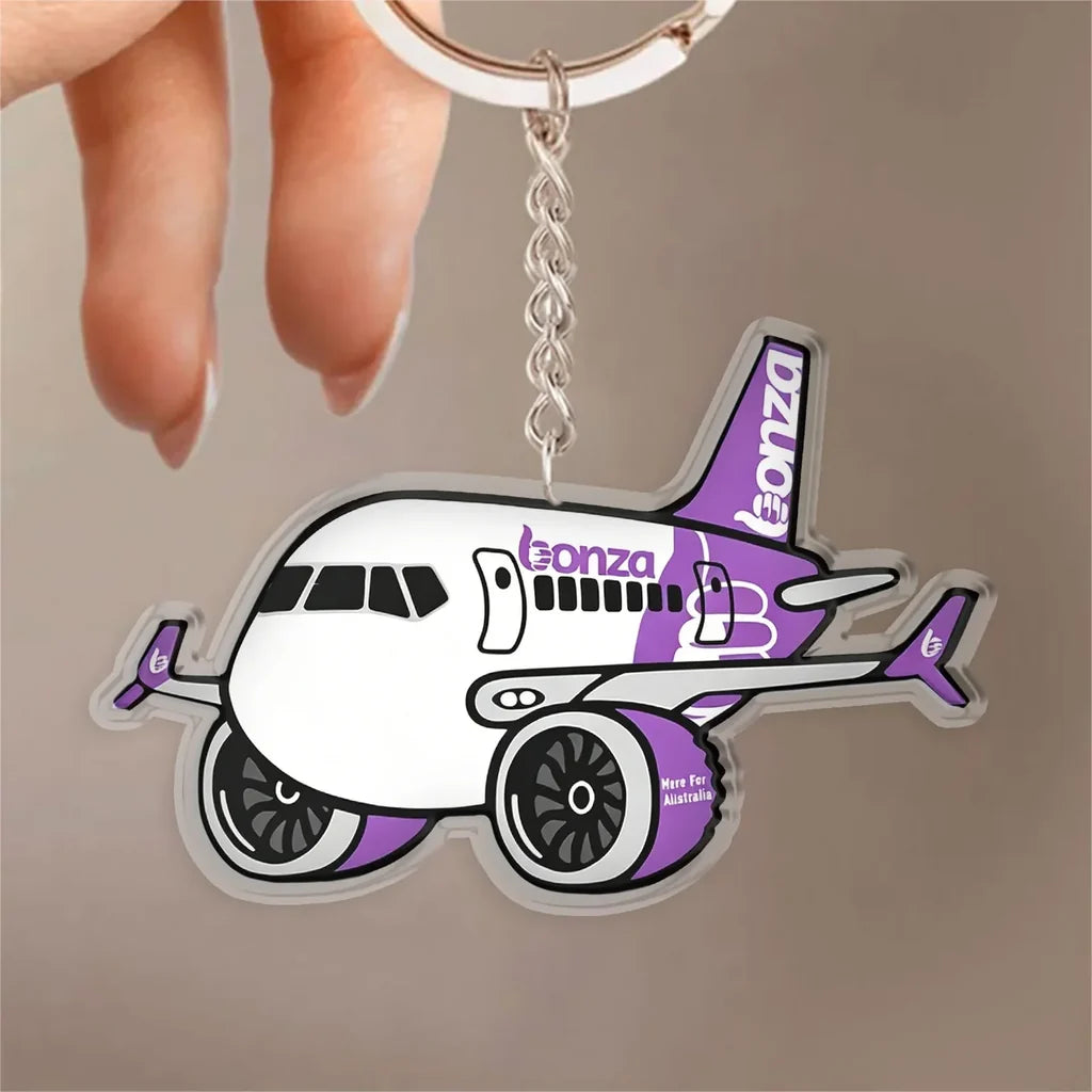 Bonza Aviation Boeing 737 MAX Design Acrylic Keychain