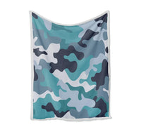 Thumbnail for Military Camouflage Green Bed Blankets & aviation print on soft fleece blanket.